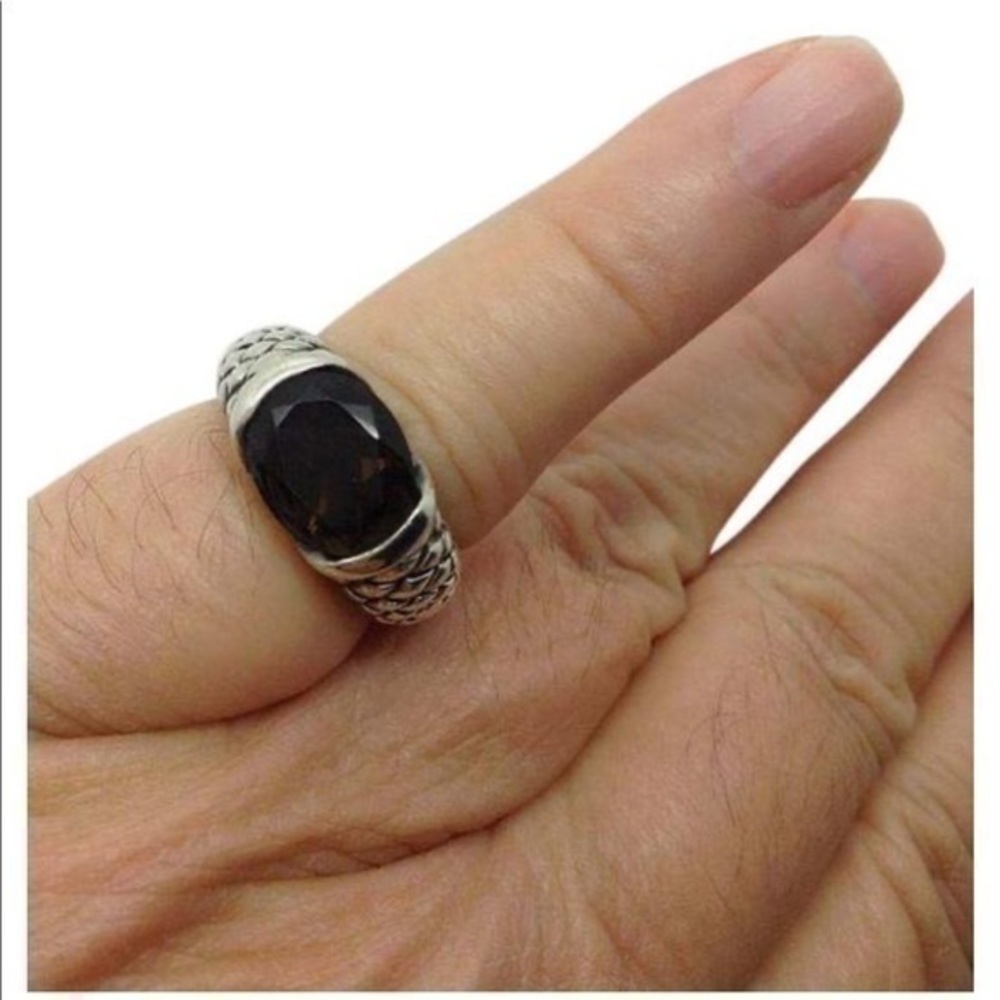 Smoky quartz sterling silver Designer ring size 5.25